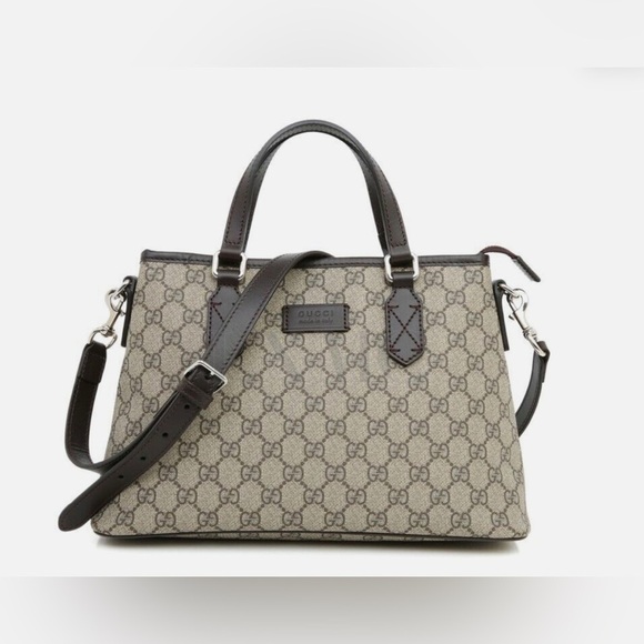 Authentic Gucci Beige GG Supreme Convertible Small Tote - Picture 1 of 16
